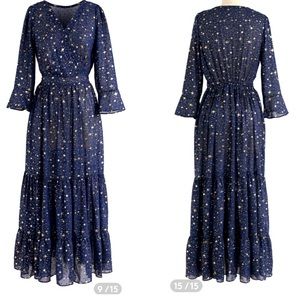 EUC Chicwish Glory of Love Star Print Maxi Dress